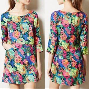 HD in Paris Tropicalist Floral Pocketed Shift Dress Mini 60's Vibe